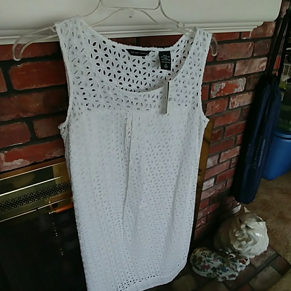Nwt New York co. White eyelet dress.